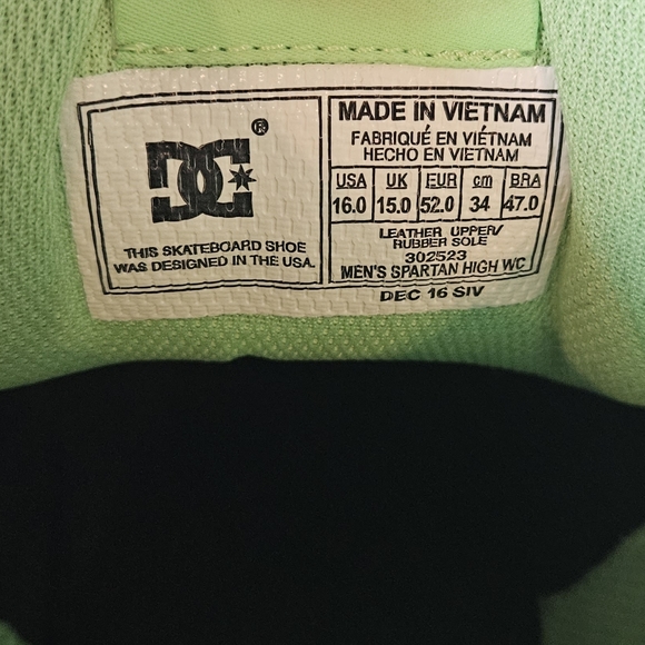 DC Shoes Men's Size 16 US, DC Spartan High WC Skate Shoes Skateboarding, neon - Picture 8 of 8